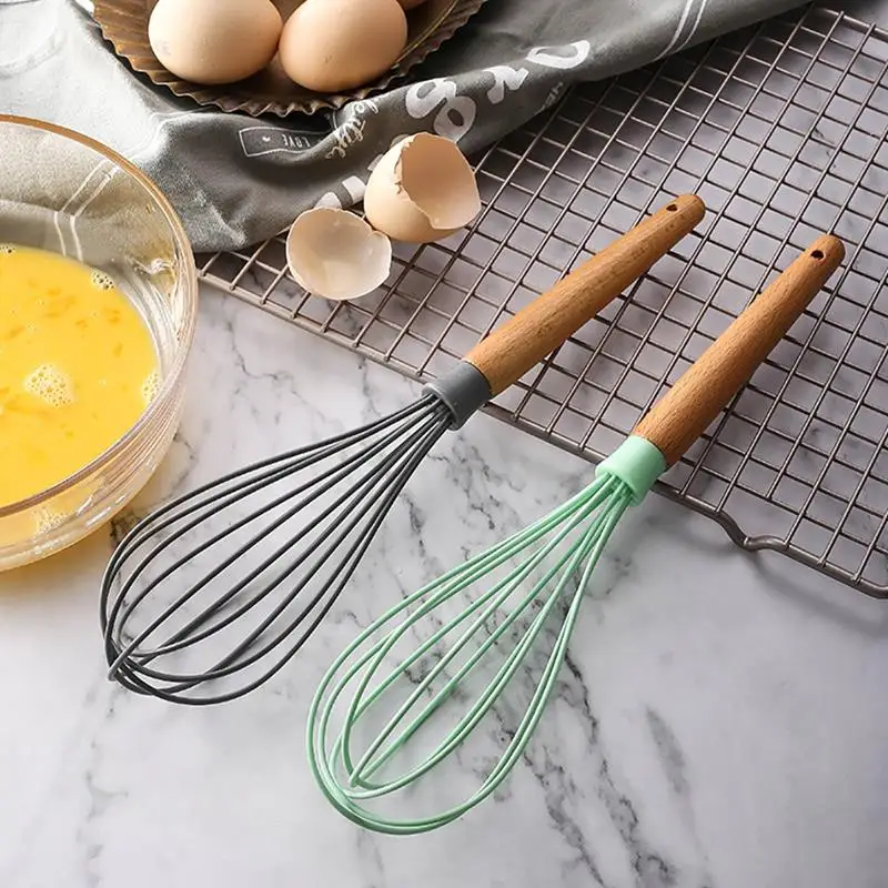 

12inch Stainless Steel Balloon Whisk Wood Handle Creative Egg Whisk Balloon Egg Beater Milk Cream Butter Whisk Mixer