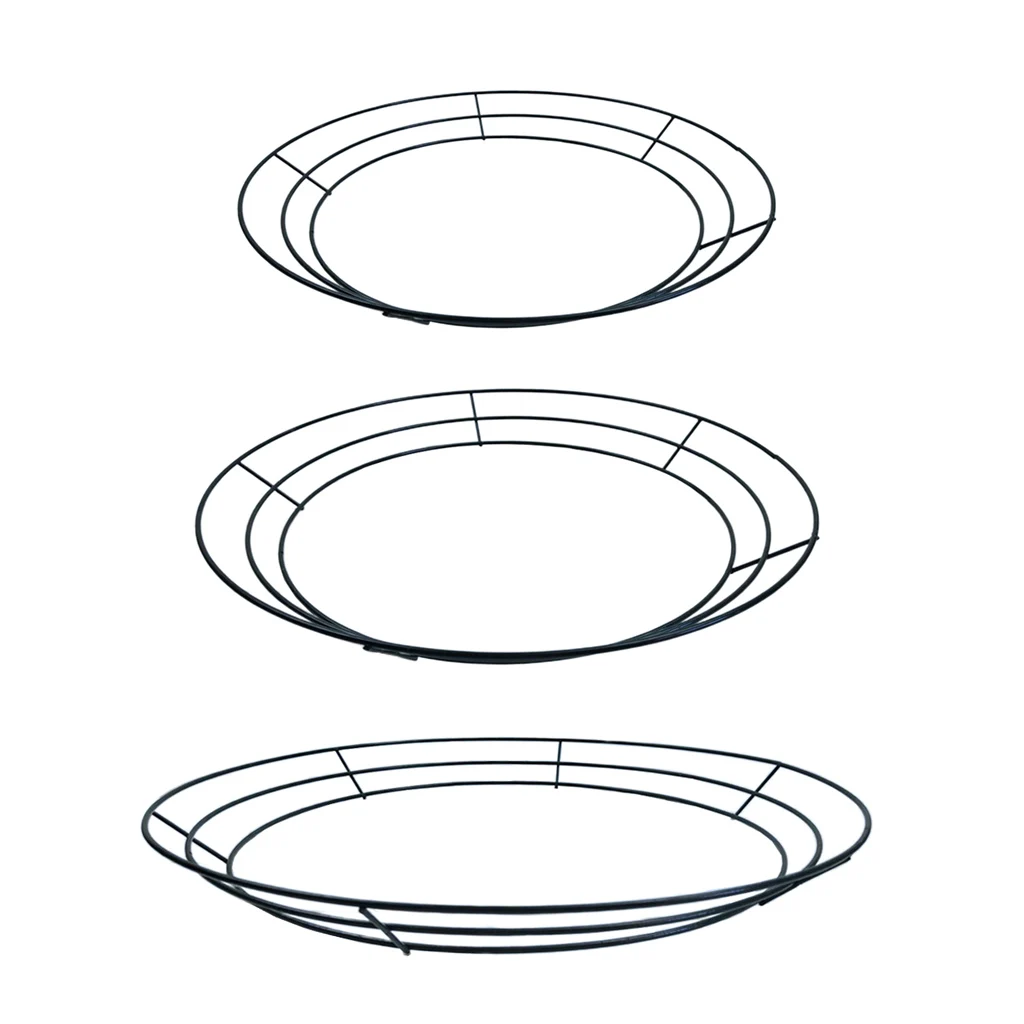 Solid Metal Wire Wreath Rings Wrapping Frames Christmas Wedding Decoration for Xmas Party Favor Home Wall Hangding Ornament