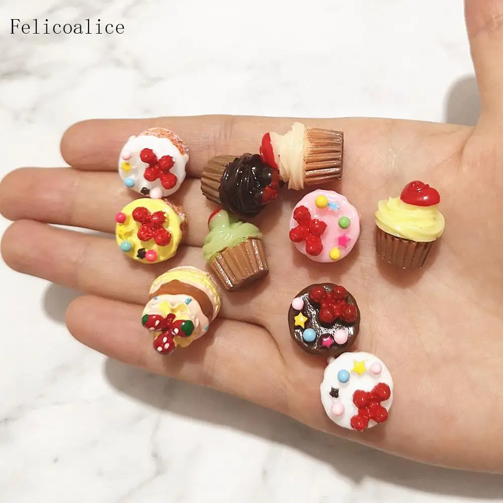5pcs Slime filler DIY miniature Cake Model Simulation Figurine Toy Dinner Food Candy 4