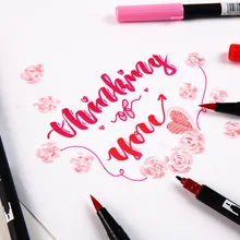 Japanese Brand Soft Head Watercolor Pen Nylon Double Head Graffiti Painting Pen Highlighter Marker Pens Art Supplies 24 colors