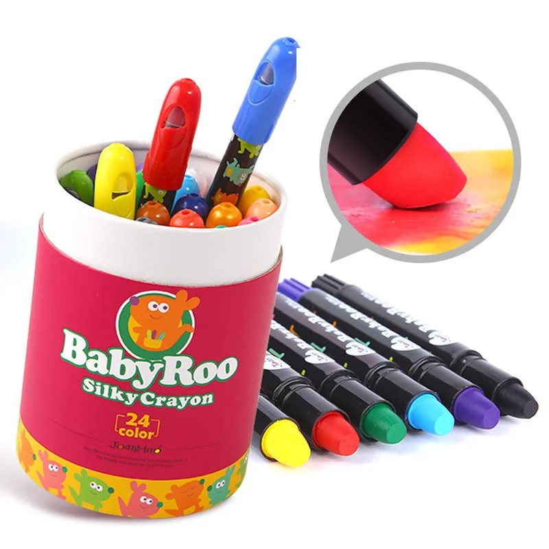 

Merlot Crayon Children Safe Non-toxic-Washing Kindergarten Infant Baby Rotating Paintbrush Set 24 Color 36 Color