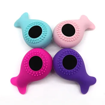

4 color Silicone Face Cleansing Brush Whale Shape Facial Cleanser Exfoliator Face Scrub Washing Brush