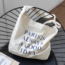 Женские сумки, тканевая Холщовая Сумка, большая сумка для покупок с буквенным принтом, дорожная эко многоразовая сумка через плечо, сумки для покупок Bolsas De Tela