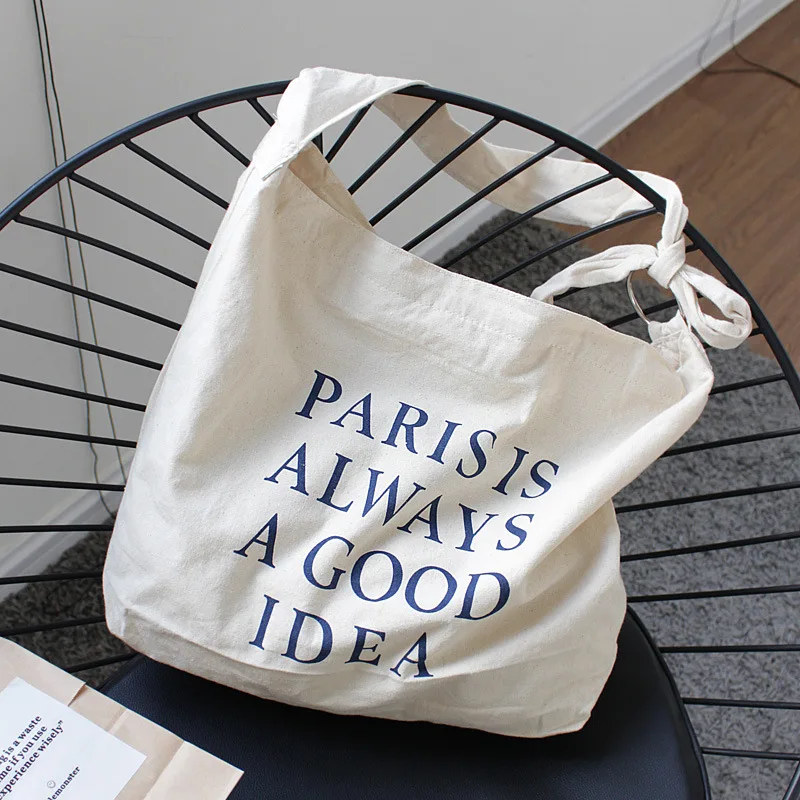 

Women Handbags Cloth Canvas Tote Bag Large Letter Print Shopping Bag Travel Eco Reusable Shoulder Shopper Bags Bolsas De Tela