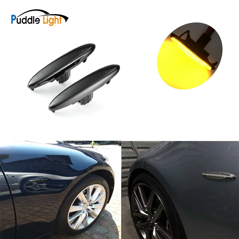 

2 Pieces Dynamic LED Side Marker Sequential Blinker Light Turn Signal Light For Toyota Camry Crown Highlander Kluger GSU Soarer