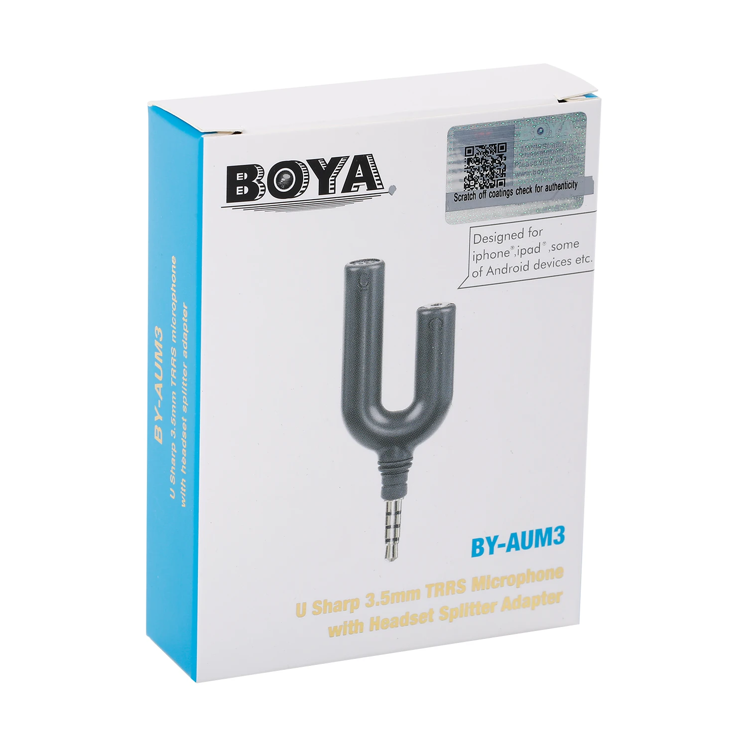 BOYA BY-AUM3 микрофон с гарнитурой разветвитель адаптер для наушников выход мониторинг для iPhone XS XR X 8 7 Plus ipad iPod Touch