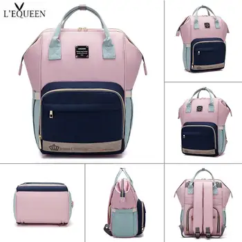 

LEQUEEN Colorful Mummy Diaper Bag Baby Feeder Bag Mother Fruit Waterproof Nursing Storage Organizer Women Travel Backpack