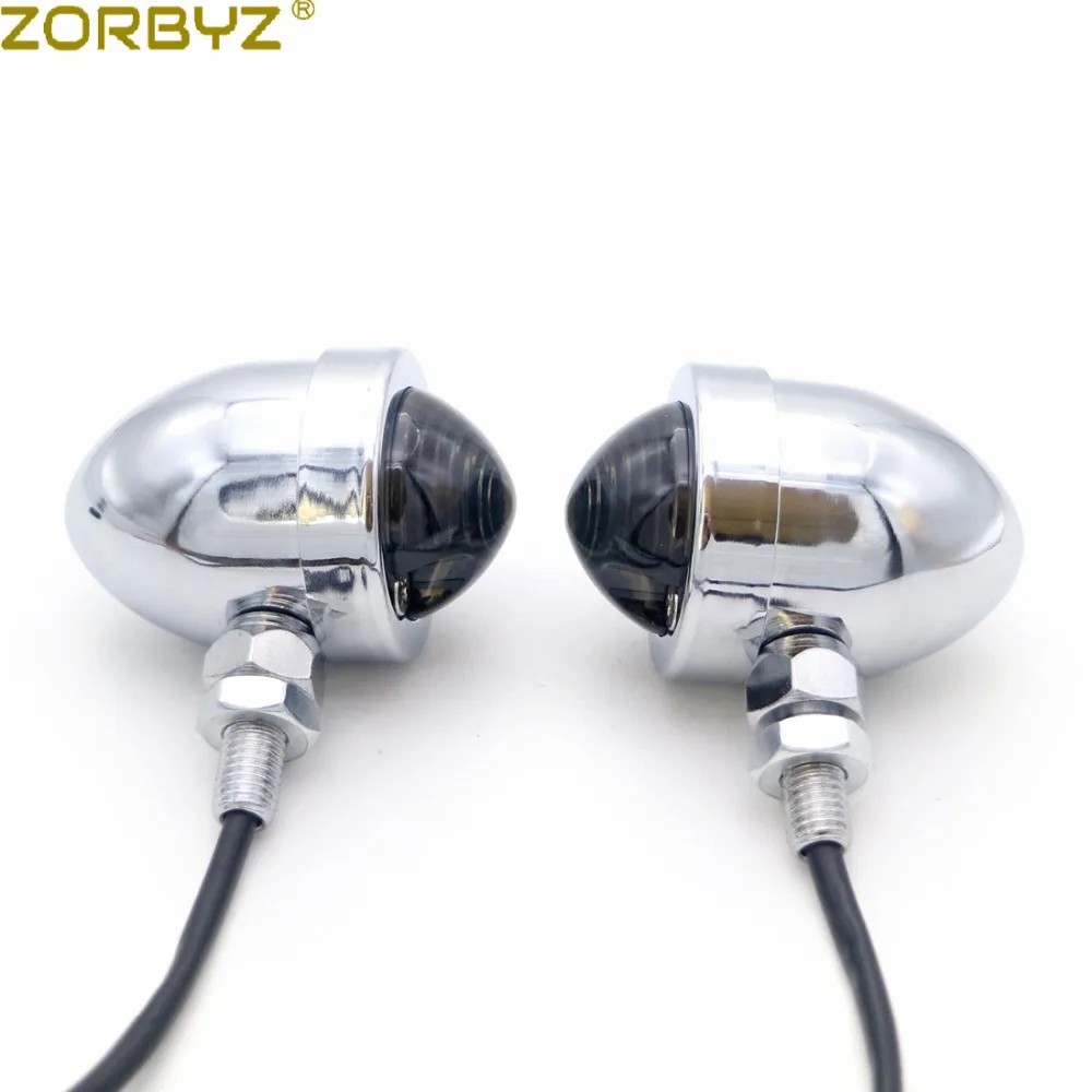 ZORBYZ 2X Мотоцикл хром Тяжелый металл Пуля поворотник указатель поворота для Harley Honda Yamaha Suzuki