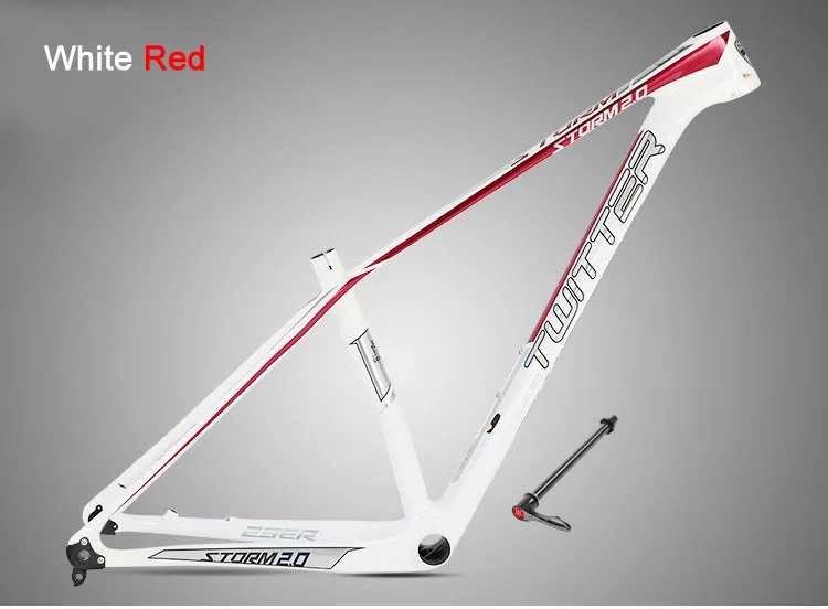 27.5 White Red Твиттер Storm2.0 через ось XC Mtb карбоновая рама 27,5 er 29er дисковый тормоз с высоким модулем 18K 12*142 мм топ тяга передний переключатель - Цвет: 27.5 White Red