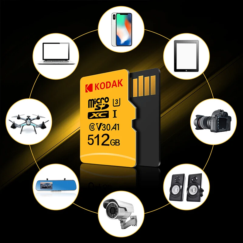 Карта памяти KODAK Micro SD 128 Гб 64 ГБ 32 ГБ 16 ГБ U1 Micro sd карта 4K U3 256 ГБ 512 ГБ cartao de memoria TF карта памяти класс 10