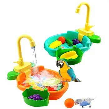 

Bird Feeder Automatic Parrot Bathtub Swimming Pool Faucet Parrot Bath Shower Water Dispenser Bird Cage Bathroom Toys