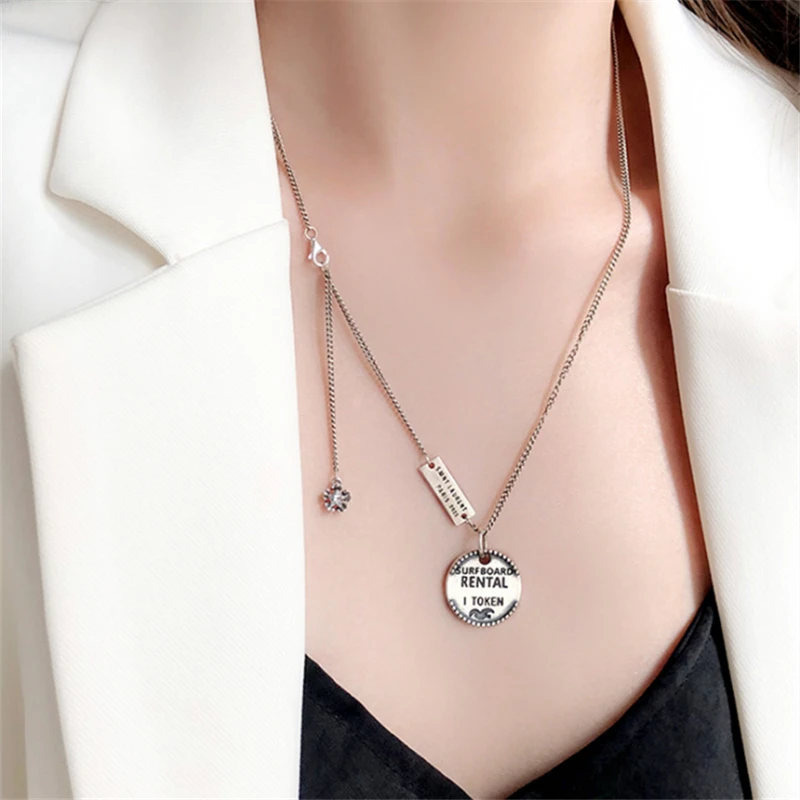 Оптовая торговля корейский стиль Think Chain Рок Панк круглые английские буквы