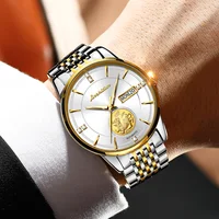 JSDUN Luxury Automatic Watch Men Real gold PIXIU Sapphire Crystal Mechanical Wristwatch Stianless Steel Watches for Mature Men 3