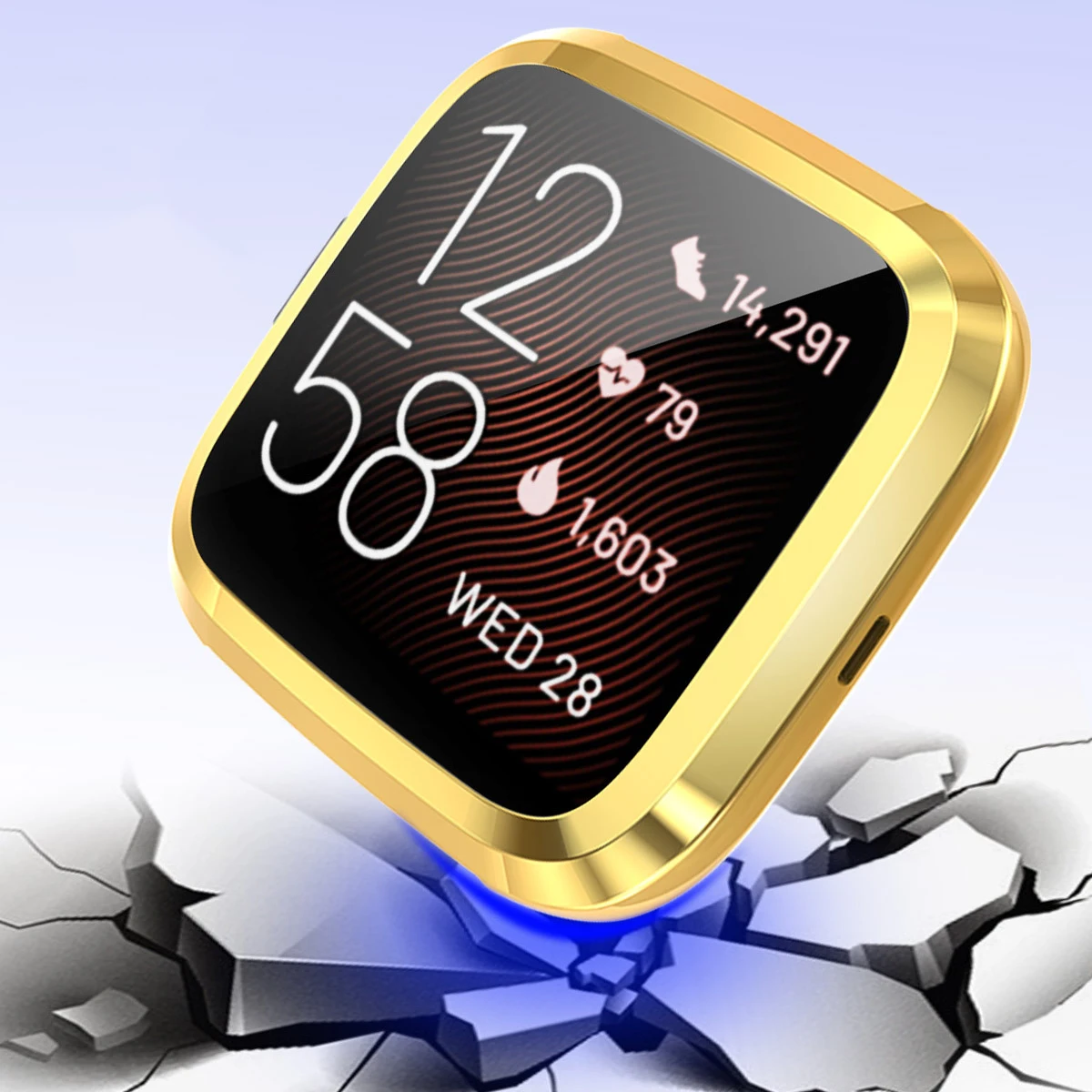 Gold Для Fitbit Versa 2 чехол ТПУ прочный бампер чехол мультицветный чехол универсальная защитная покрытая оболочка бампера для Versa 2 Smartwatch - Цвет: Gold