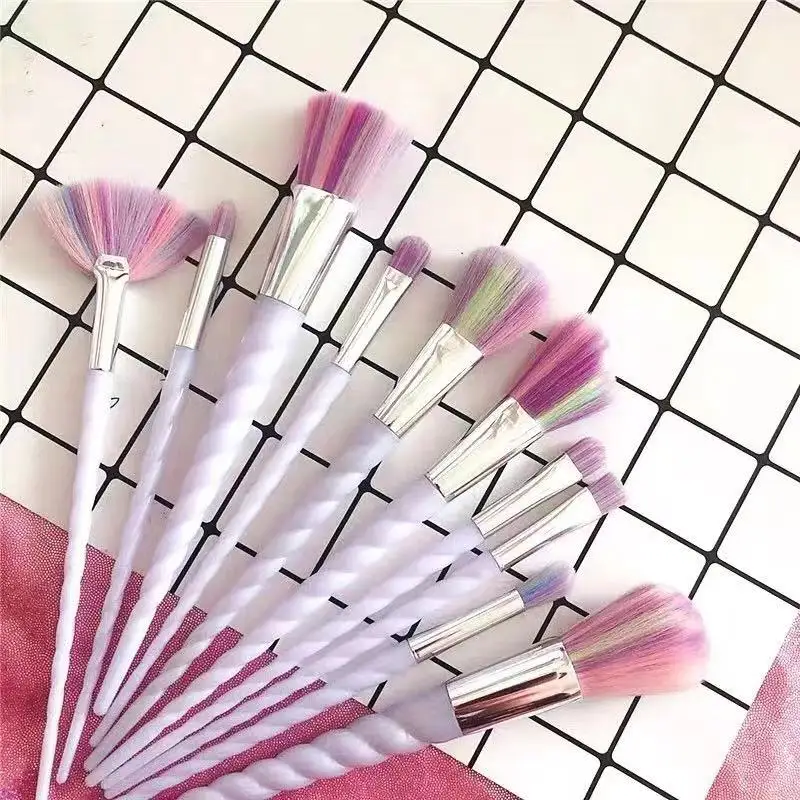 hot10pcs единорог, макияжные кисточки, набор, основа, тени для глаз, основа, пудра, румяна для смешивания кисти, Кисть для макияжа косметический инструмент