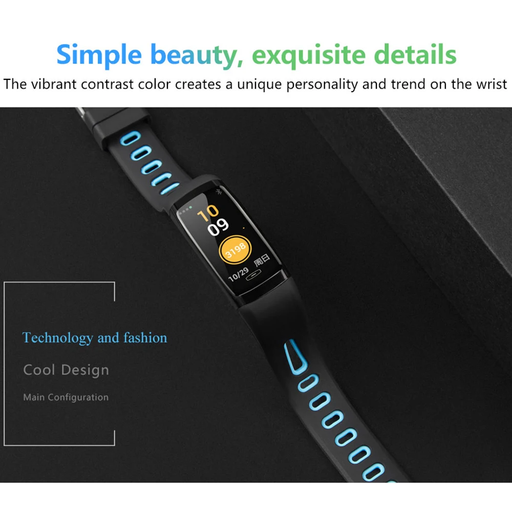 Sports Smart Wristband Color Screen Heart Rate Monitor Fitness Tracker GPS Tracking Wristband Pedometer Bracelet Watch