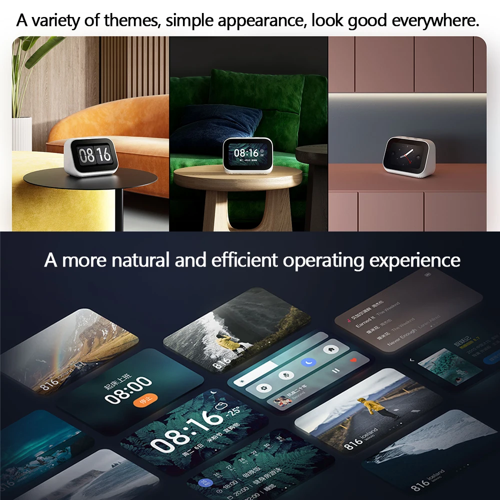  Original Xiaomi AI Touch Screen Bluetooth 5.0 Speaker Digital Display Alarm Clock WiFi Smart Connec