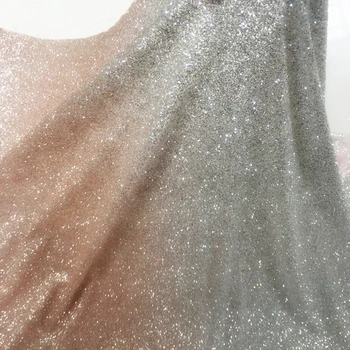 

1Yard Encrypted champagne gradient bronzing mesh cloth background gradient sequined fabric dress clothing fabric FF131A