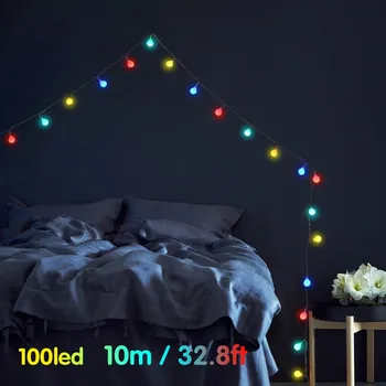 

Outdoor Battery Fairy Lights Remote Timer 33FT/10M 100Leds 8 Modes USB Powered Fairy Lights Decorations Christmas Multi Color