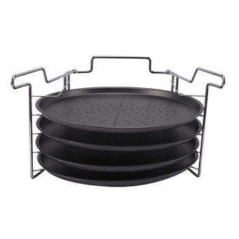 

12 Inch 4PCS / Set of Carbon Steel Non-Stick Pizza Baking Pan Tray Pizza Dish Tableware Bakeware Home Kitchen Baking Tools