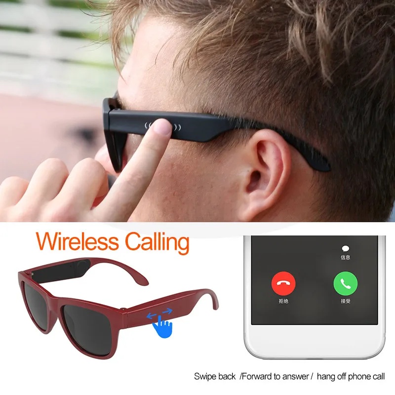 Модные солнцезащитные очки с Bluetooth наушники с костной проводимостью умные Беспроводные спортивные стерео музыкальные наушники