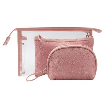 

3PCS/Set Makeup bag Women New Fashion Cosmetic bag Creative Bride Lace make up bags Three-Piece travel organizer neceser #57
