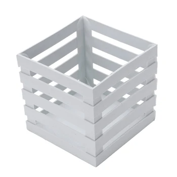 

110mmx100mmx105mm white plastic square flowerpot basket decoration