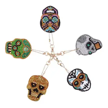 

4/5Pcs DIY Full Drill Special Shaped Diamond Painting Key Ring Keychain Gifts Embroidery Daimond Craft