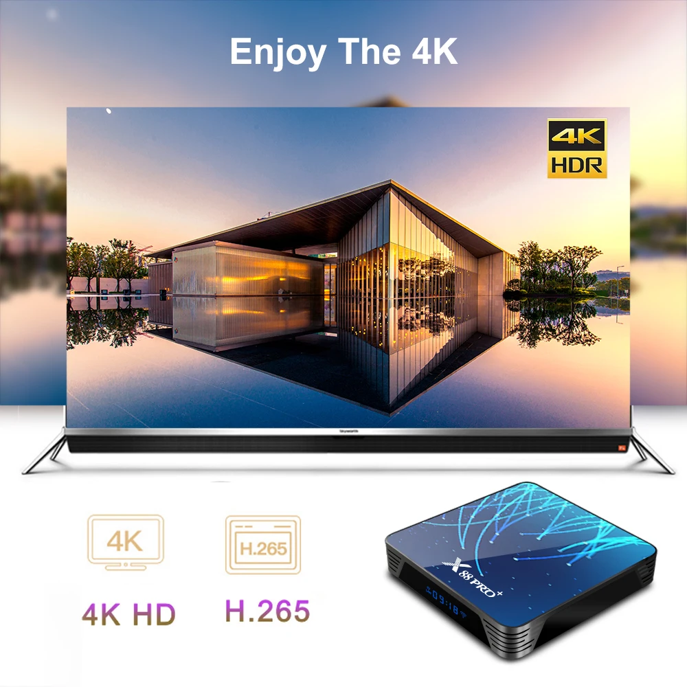 X88 PRO Plus RK3368 PRO Восьмиядерный Android 9,0 ТВ приставка 4 Гб 128 ГБ UHD 4K медиаплеер Google голосовой помощник Netflix телеприставка