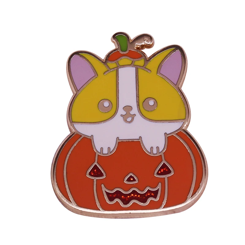 Cute Pumpkin Pup Enamel Pin Hit Cartoon Network Show Steven Universe Fans Badge Gift Perfect Halloween And Fall Accessory.JPG