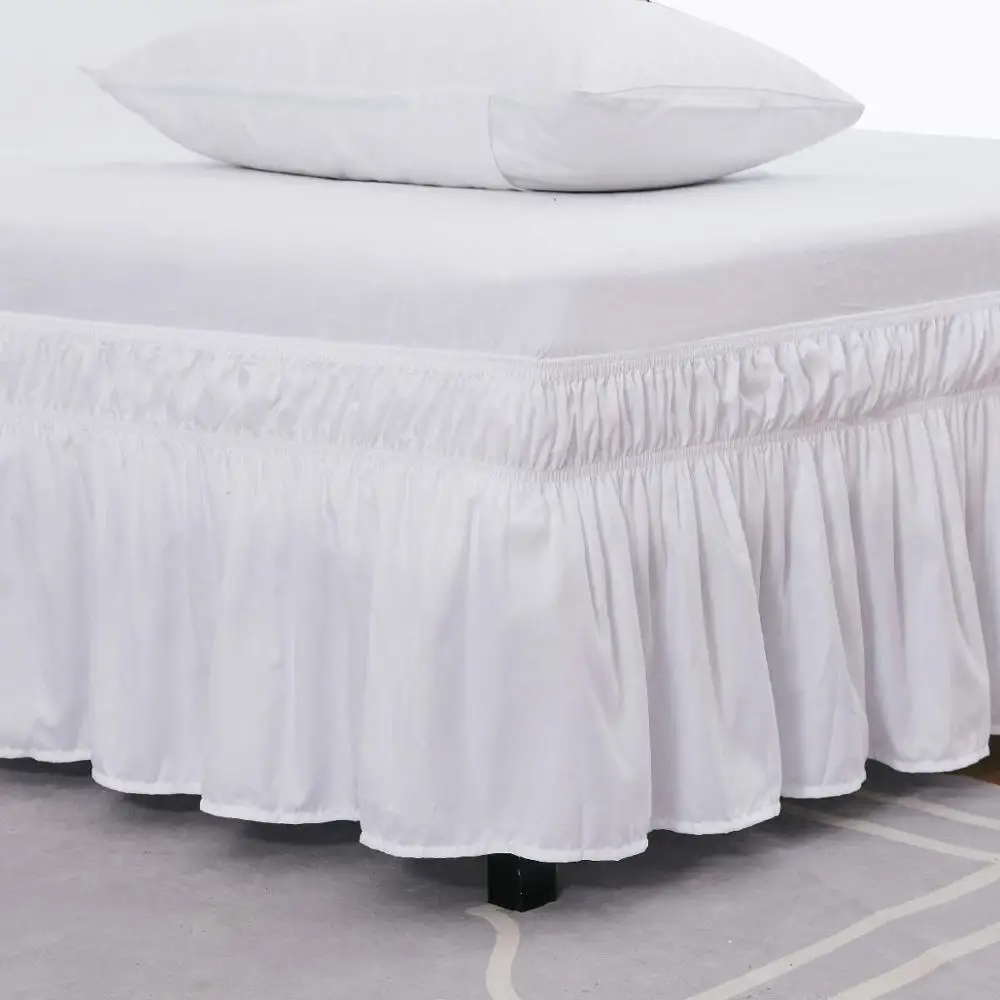 Large Hotel Bed Skirt Wrap Around Elastic Bed Shirts Without Bed