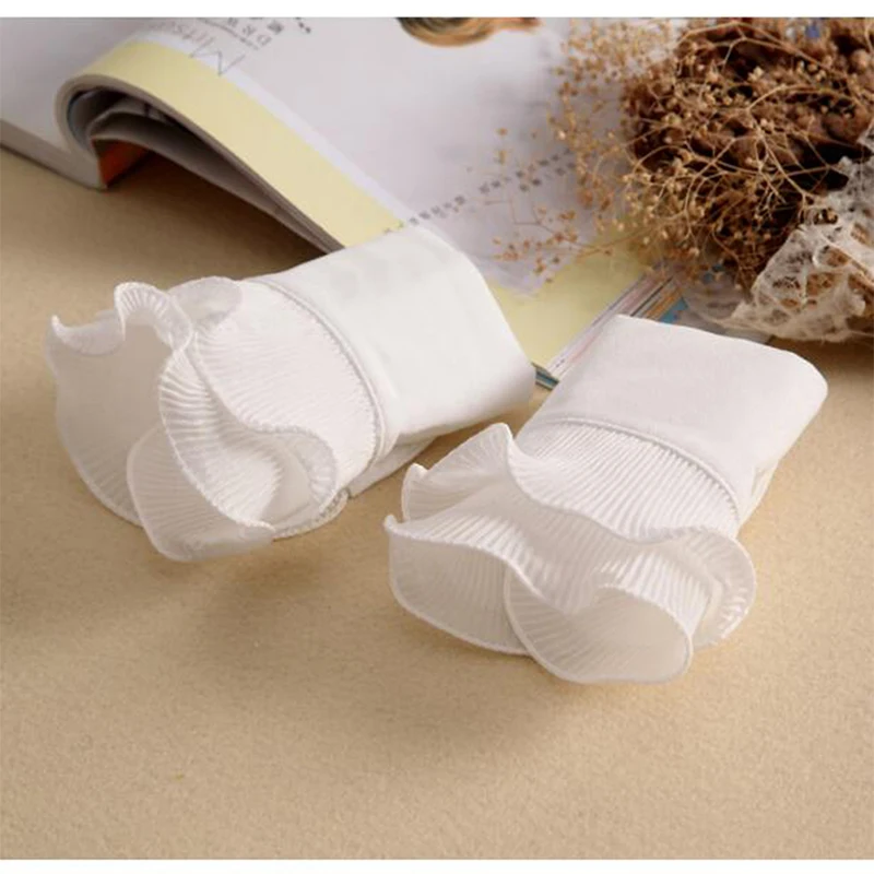 Decorated Cuff Fake Sleeves Autumn Winter Wild Sweater Decorative Sleeves Flounces Wrist Sleeves Lace Pleated Wrist