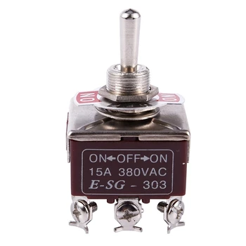 

3PDT On/Off/On 3 Postion 9 Screw Terminals Toggle Switch AC 250V 15A