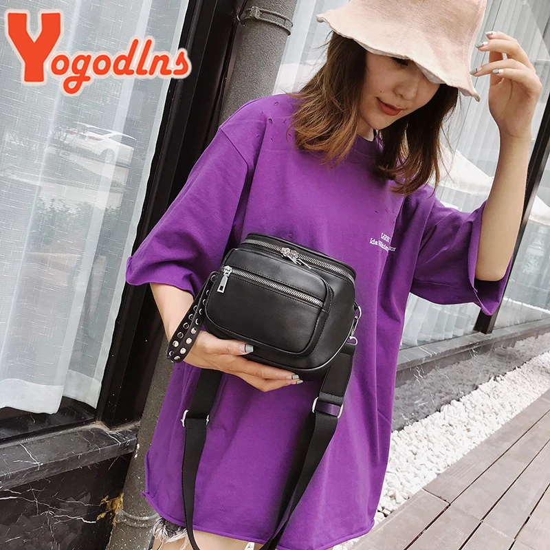 Yogodlns Fashion Shoulder Bag For Women PU Leather Bucket Bag Casual Small Round Shoulder Bags Brand Designer Lady Crossbody Bag