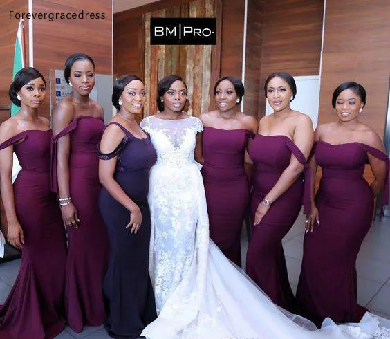 

2019 African Nigerian Girl Bridesmaid Dress Spring Summer Garden Country Formal Wedding Party Guest Maid of Honor Gown Plus Size