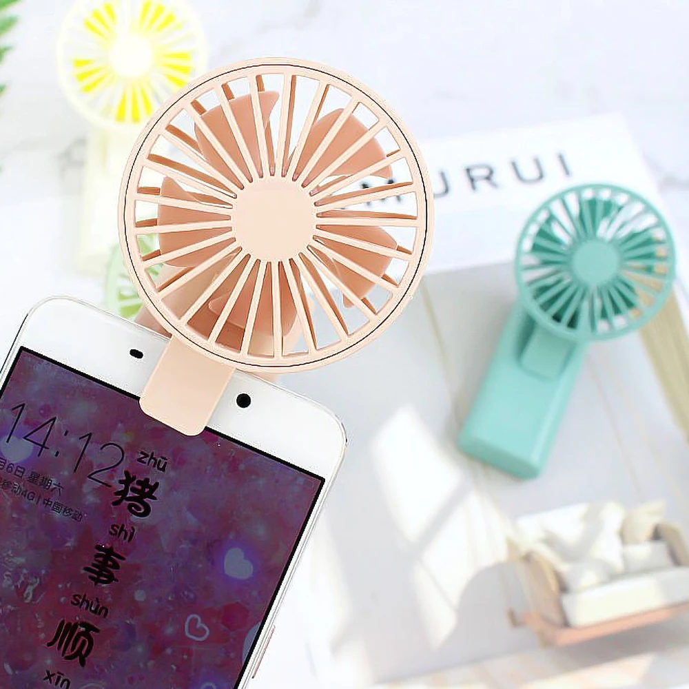1 шт. портативный мини-вентилятор Ручной с зажимом для телефона, USB Перезаряжаемый с аккумулятором 500 мАч, Персональный вентилятор для путешествий, офиса, дома