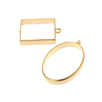 

Naked Empty Metal Frame Set DIY Epoxy Resin UV Crystal Silicone Molds Jewelry Pendant Making 83XF