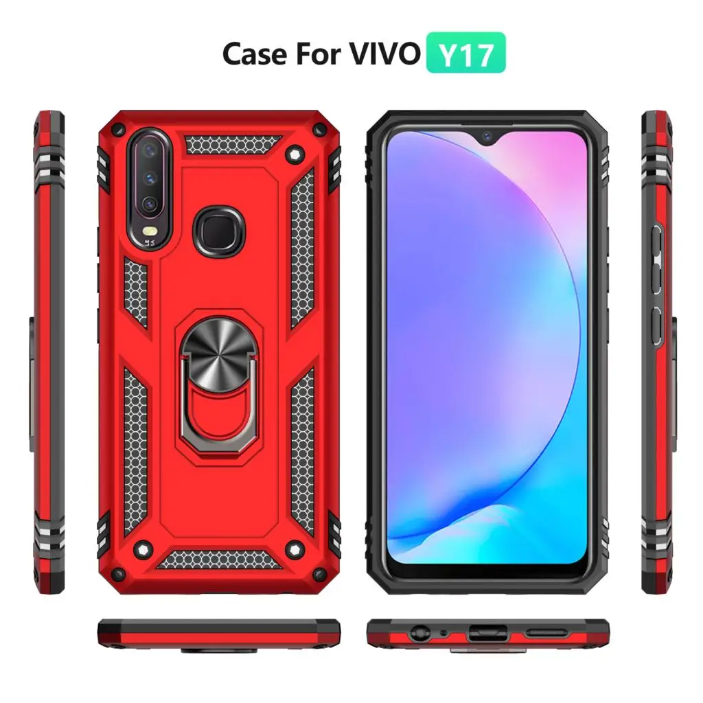 Роскошное металлическое кольцо держатель чехол для телефона на Vivo Y17 Y3 Y5 Y12 Y15 противоударный чехол для Vivo U10 U3x бронированный бампер чехол