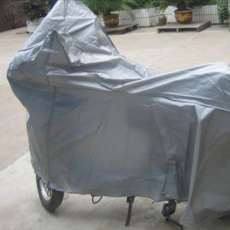 New Waterproof Dustproof Breathable Breathable Full Protective Anti UV Motorcycle Covers Silver Motorcycle Hood Scooters Covers