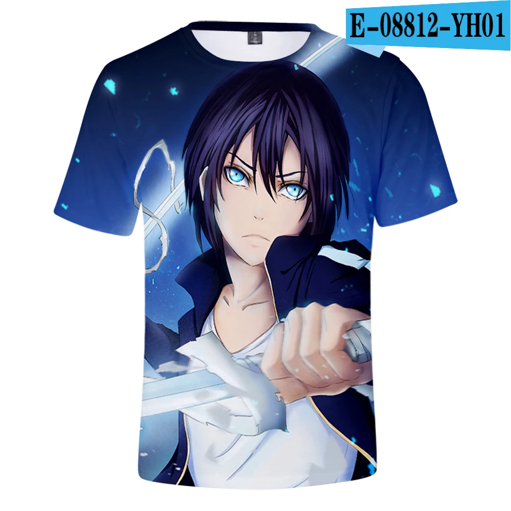 Noragami/Летняя футболка унисекс с короткими рукавами и рисунком; Новинка года; Модная Повседневная футболка с короткими рукавами; популярная Повседневная Базовая футболка - Цвет: 01