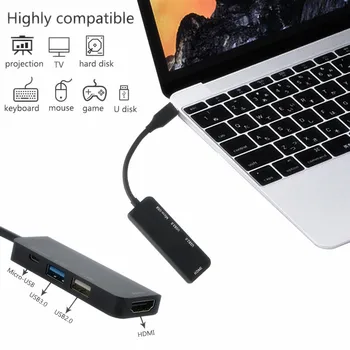 

Type C HUB Laptop Adapter for Samsung Laptop S8 S9 Plus Note 9 USB Splitter Type C to HDMI USB 3.0 2.0 Micro USB Charging 4 Port