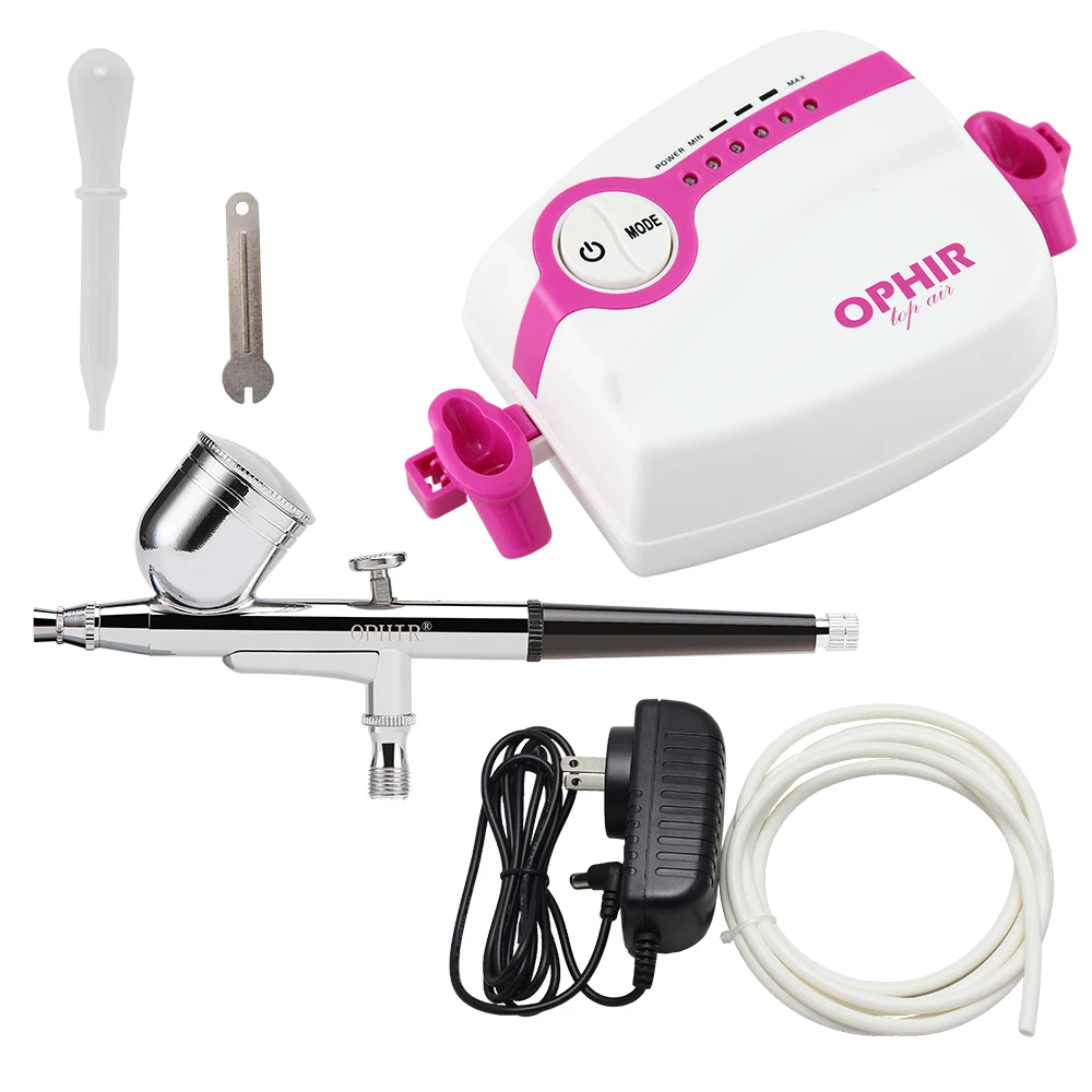 

OPHIR 0.3mm Nail Art Airbrush Kit With Compressor 5-Adjustable Speed for Body Paint Makeup Tanning Medel Painting#AC094W+AC004