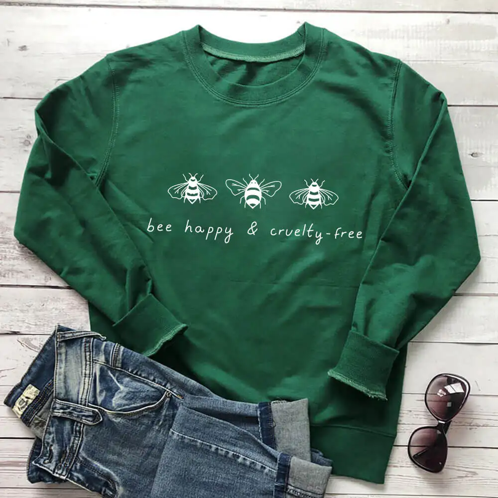 100% Cotton Casual Long Sleeve Top for Bee Lovers