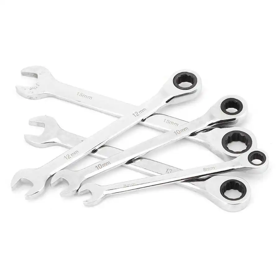 

5Pcs 72 Teeth Ratchet Wrench Spanner Wrench Combination Star Socket 8mm 10mm 12mm 13mm 15mm