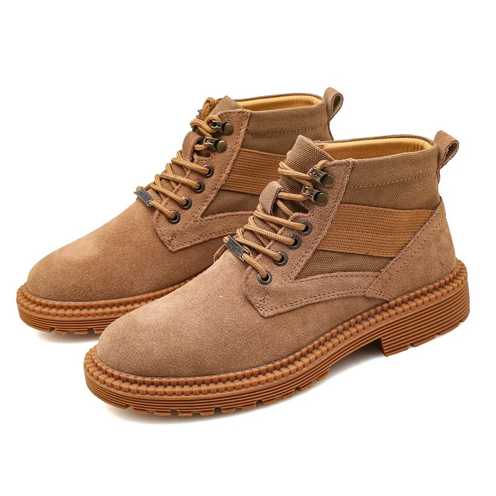 Мужские ботинки кожаные зимние теплые крутые мотоциклетные мужские ботильоны