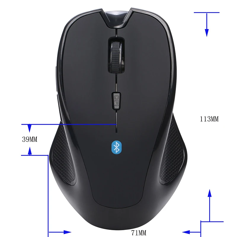 Черный Bluetooth игровая мышь для ноутбука/ПК на батарейках Игровые Мыши 1000/1200/1600 dpi оптическая мышь s - Цвет: Черный