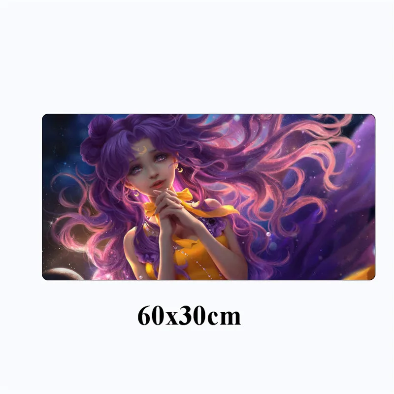 Аниме Сексуальная девушка Сейлор Мун коврик для мыши большой XL 60x30cmGaming коврик для мыши фиксирующий край Нескользящая клавиатура ноутбук Настольный коврик - Цвет: 300x900x3mm