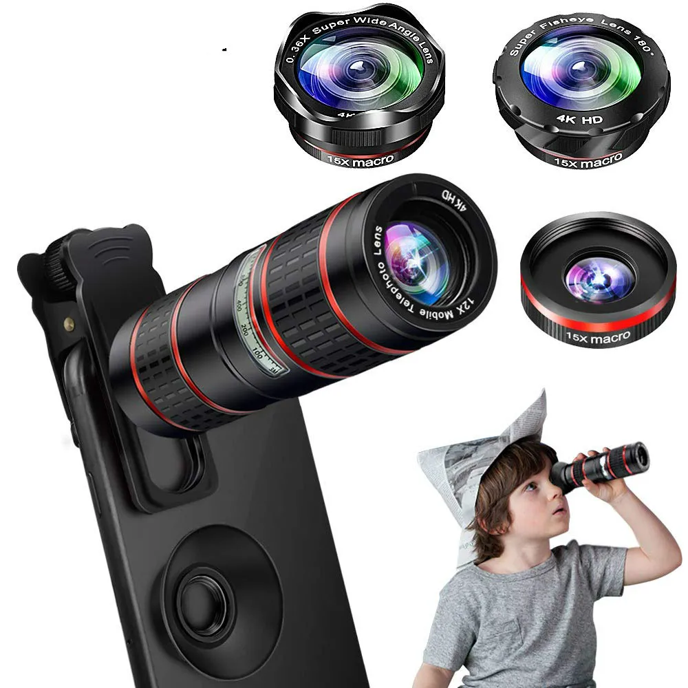 

Phone Camera Lens Kit 5 In 1 Cell Phone Lens for Phone Android Smartphones Web Cam