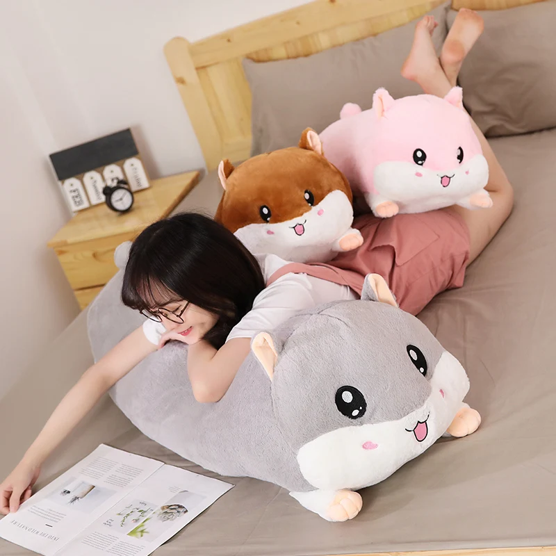 120cm Big Hamster Plush Toys Long Pillow Stuffed Animals Dolls Soft Pillow for Kids Plush Hamster Mouse Toys Children Gift