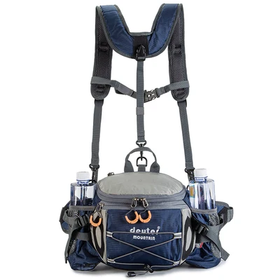 8L Sports Waist Bag Outdoor Hiking Riding Waterproof Wearproof Backpack Camping Travel Shoulder Bag Water Bottle Pack  X352D deep blue